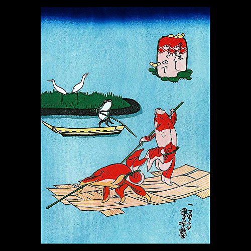 Amazon.co.jp: 歌川国芳『 金魚づくし 』の木枠付きフォトタイル